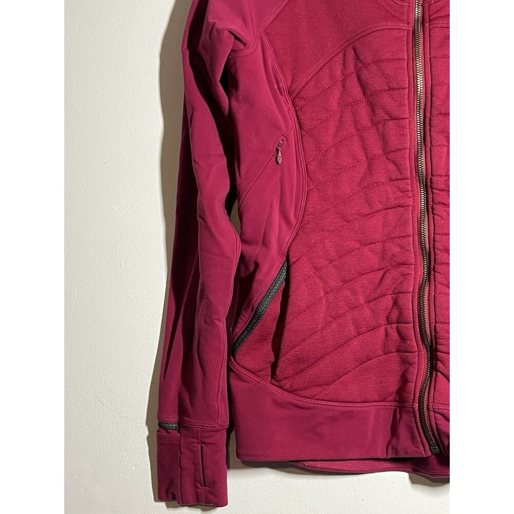 Lululemon VGUC Berry Rumble Fleece Out Full Zip Jacket Gold Zippers Size 8 - Picture 5 of 11